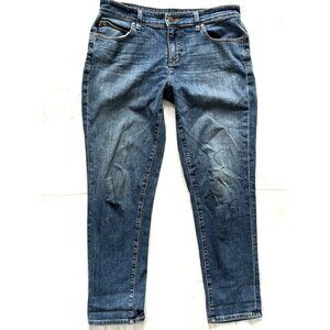 Eileen Fisher Jeans Size 8 Blue Denim Organic Cotton Medium Wash Straight Slim